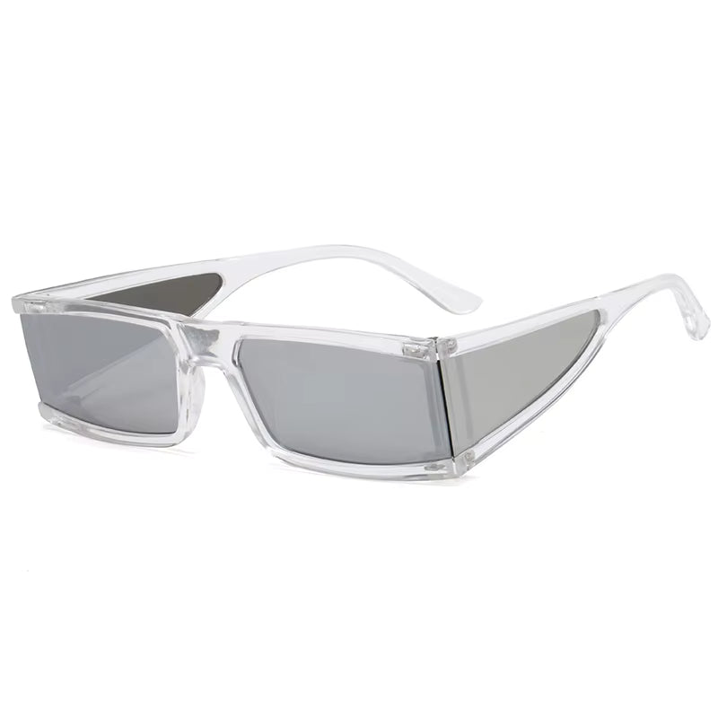 ASAHI Wraparound Rectangle Sunglasses UV400 Lens - Translucent / Black Lens