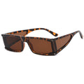 ASAHI Wraparound Rectangle Sunglasses UV400 Lens - Tortoiseshell / Brown Lens