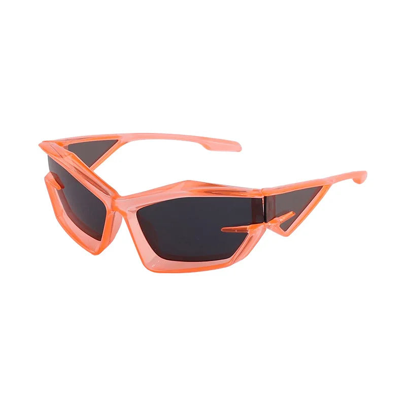 FutureRider Futuristic Rave Sunglasses Anti-UV Polarized Lens - Translucent Silver / Black Lens