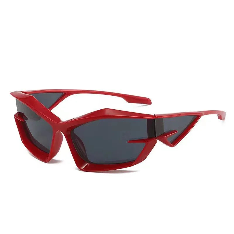 FutureRider Futuristic Rave Sunglasses Anti-UV Polarized Lens - Translucent Silver / Black Lens